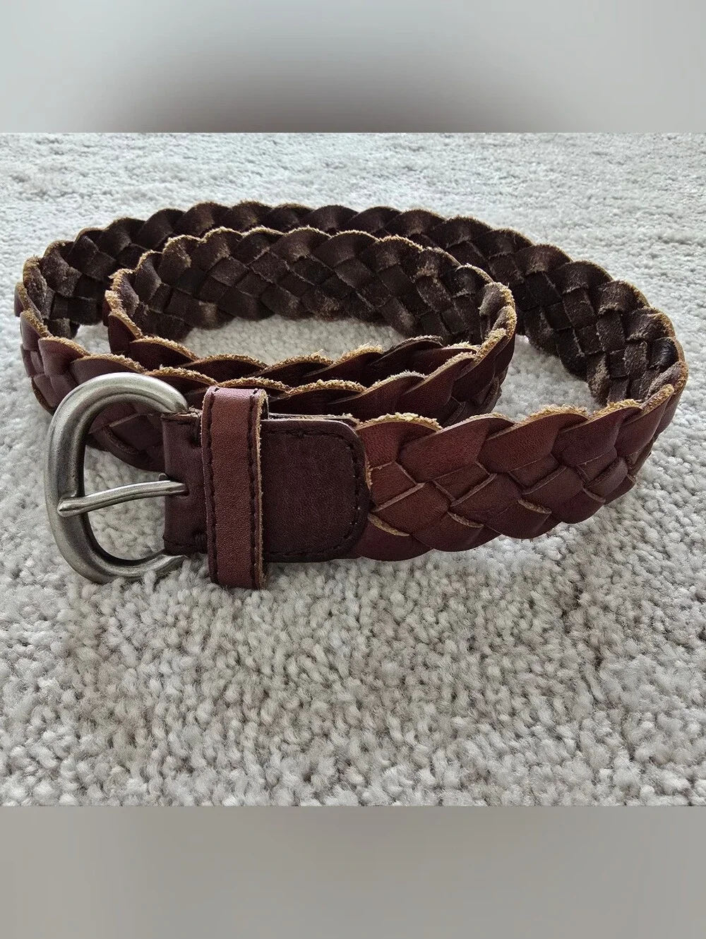 Womens Leather Braided Belt